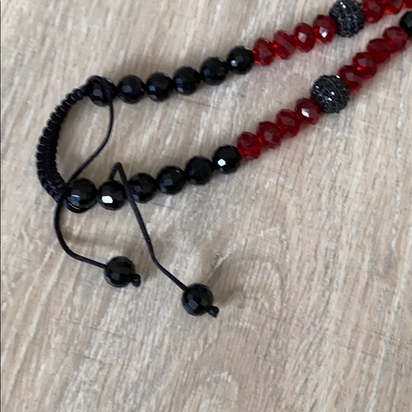 Eunice Jesus  cross rosary Shambala crystals red - Picture 4 of 5